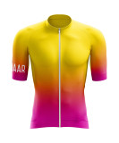 Winaar Sunburst Fietsshirt korte mouw - Geel-Oranje-Roze 1
