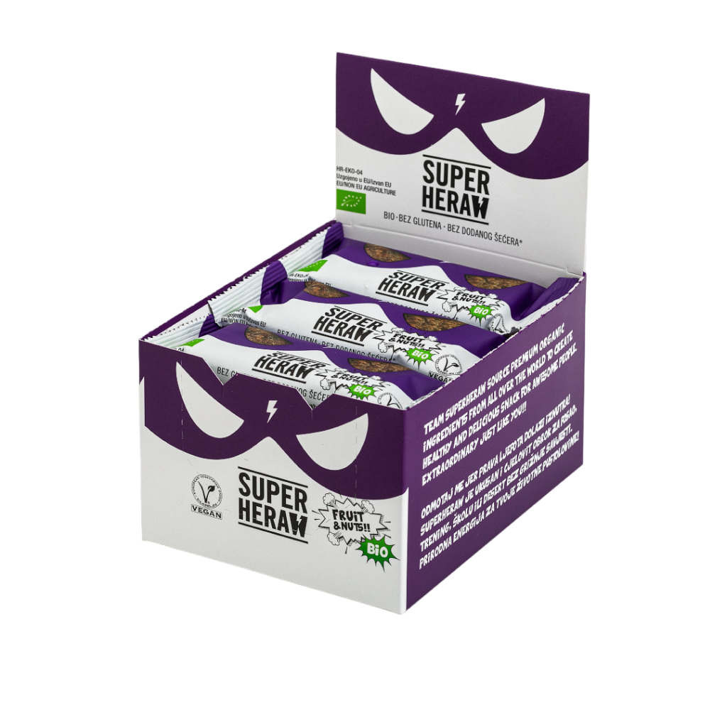 Superheraw Natural Bar - Fruit &amp; Nuts - 15 x 45 gram 1