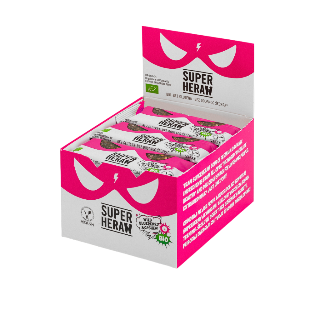 Superheraw Natural Bar - Blueberry Cashew - 15 x 45 gram 1
