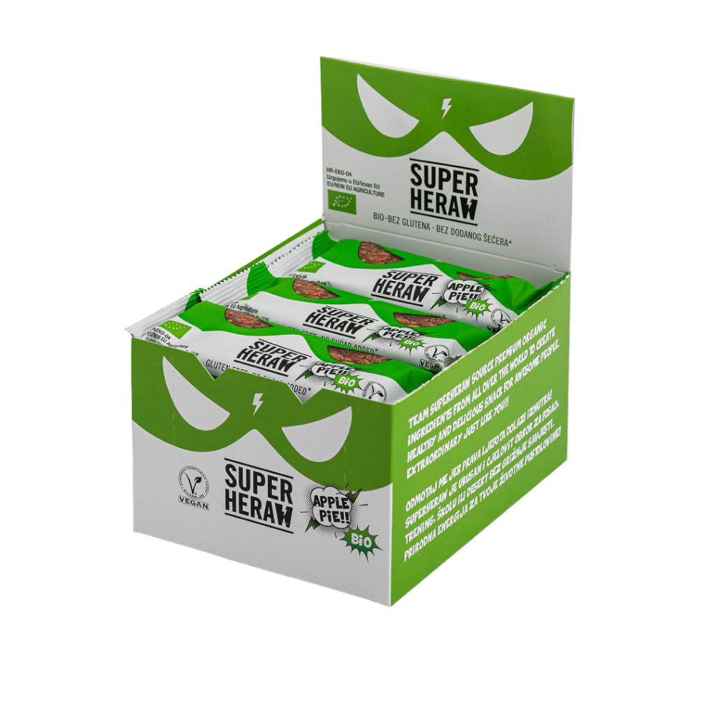 Superheraw Natural Bar - Apple Pie - 20 x 45 gram (THT 31-8-2026) 1