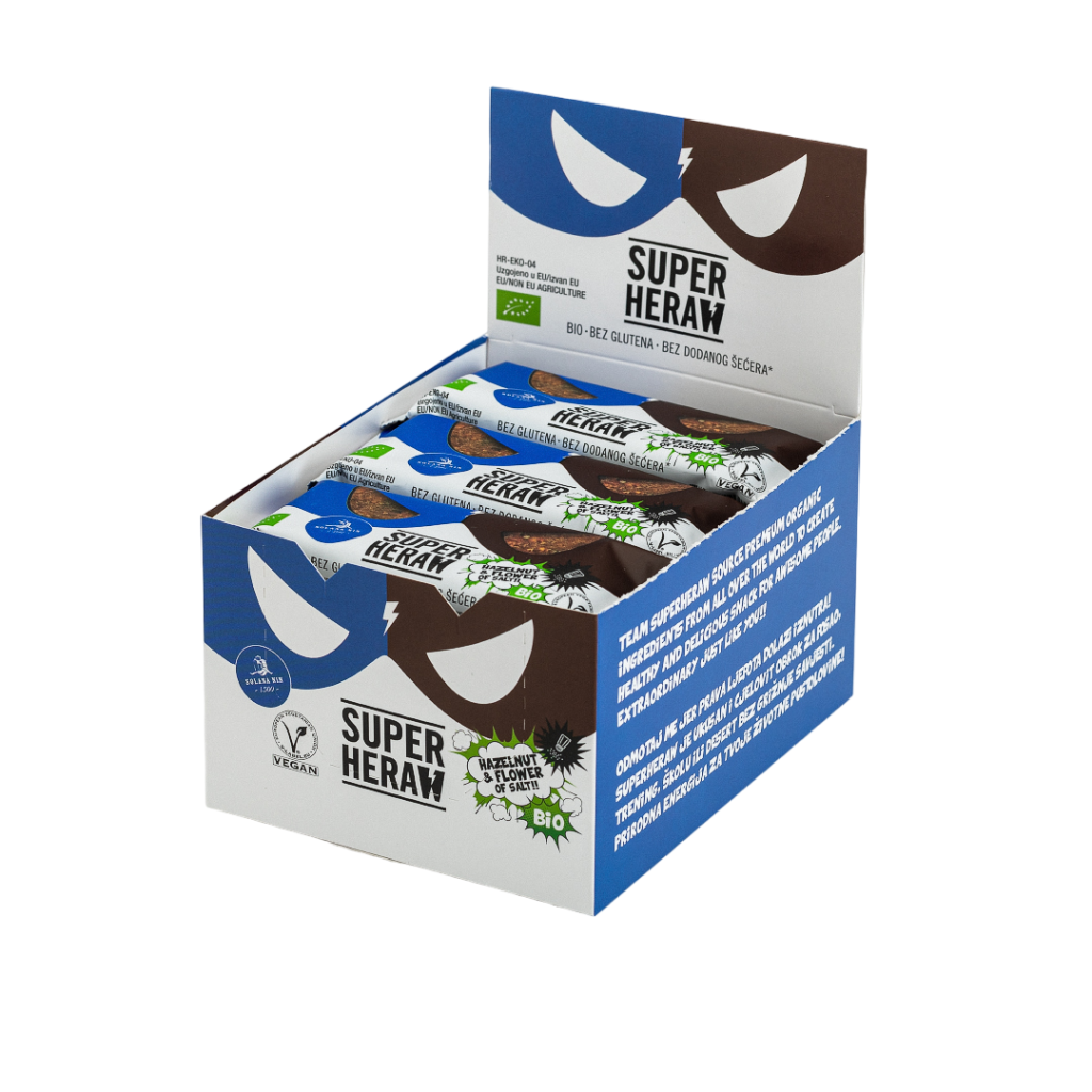 Superheraw Natural Bar - Hazelnut Flower of Salt - 15 x 45 gram 1