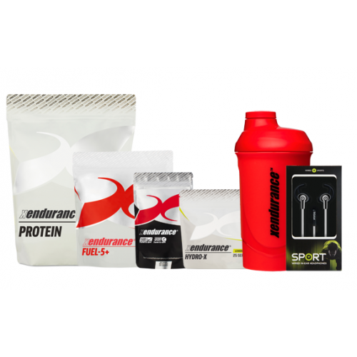 Xendurance Train Bundle Plus - Lactic acid buffer, Vanilla Protein, Fuel-5 +, Hydro, Shaker 1