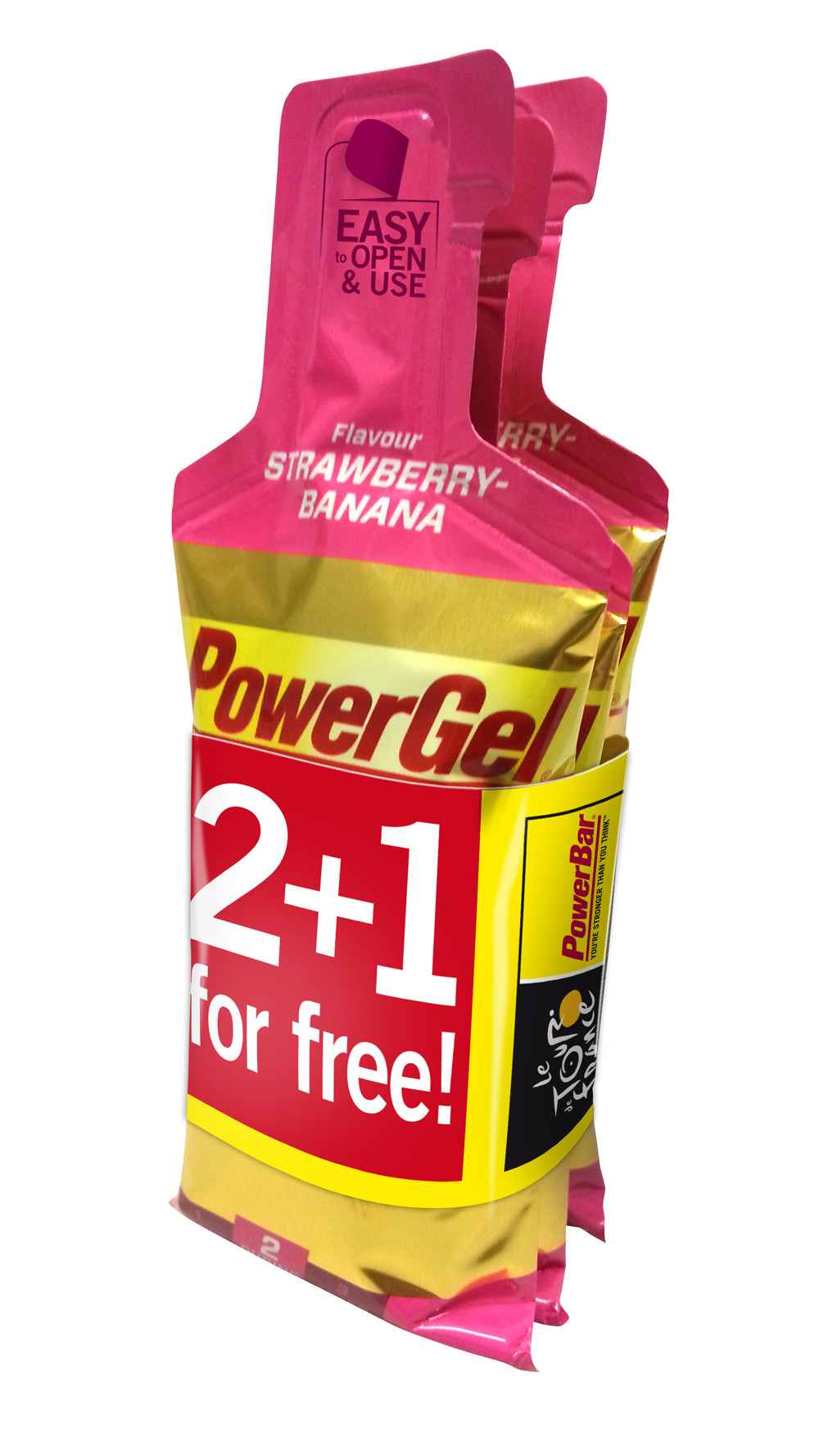 Aanbieding PowerBar PowerGel - Strawberry/Banana - 2 + 1 gratis 1
