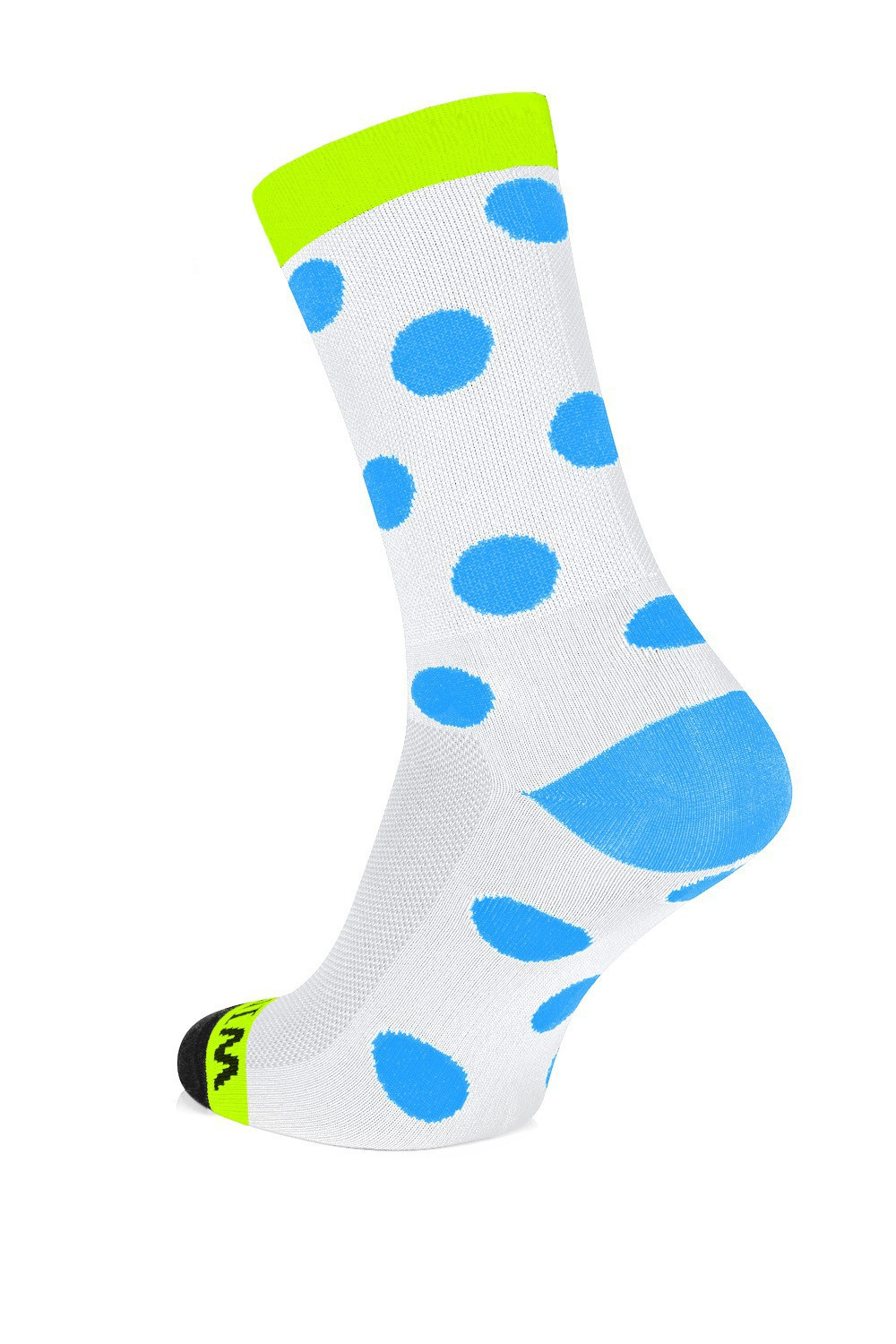 Winaar WBF dots - Wit/Fluo Geel Met Blauwe Stippen 1