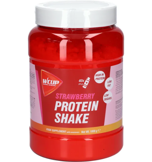 WCUP Protein Shake - Strawberry - 1 kg (LET OP! THT 17-1-2025) 1