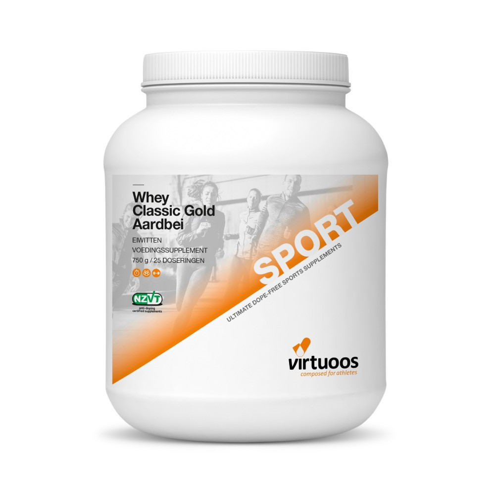 Virtuoos Whey Classic Gold - Strawberry - 750 gram (THT 10-6-2026) 1