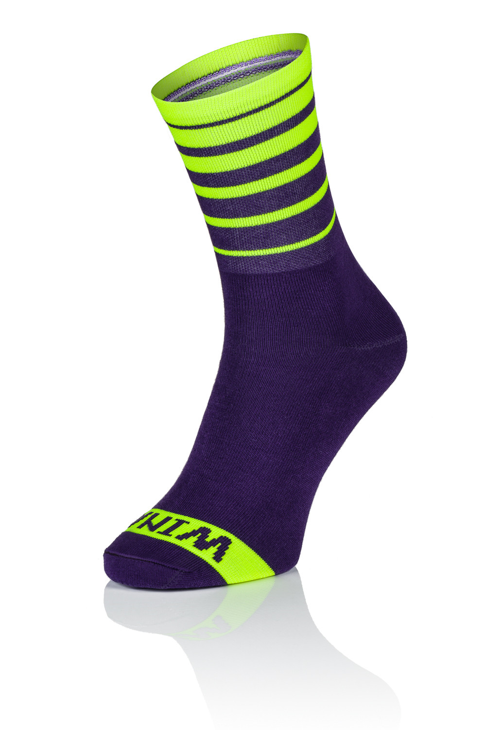 Winaar CX VY Fietssokken - Paars/Fluo Geel 1