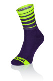 Winaar CX VY Fietssokken - Paars/Fluo Geel 1