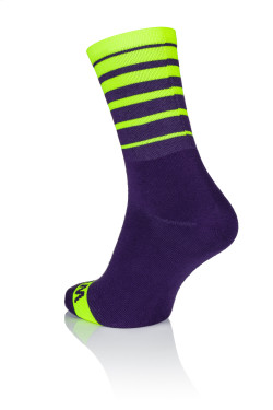 Winaar CX VY Fietssokken - Paars/Fluo Geel